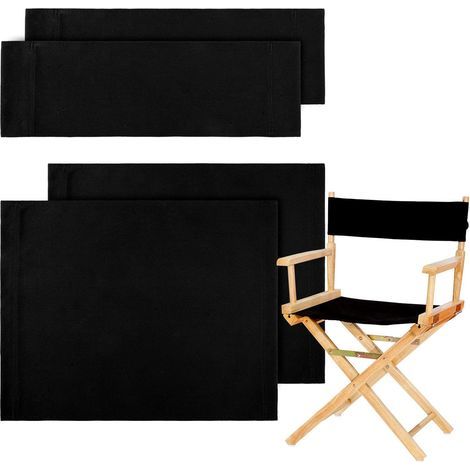 Lot de 2 housses de chaise de réalisateur en toile de coton – Dimensions siège 54 x 41 cm – Dimensions dossier 53 x 20 cm – Protection durable (1/4)