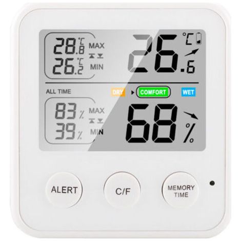 Compteur électronique de température et d'humidité numérique de haute précision pour l'intérieur (1/5)