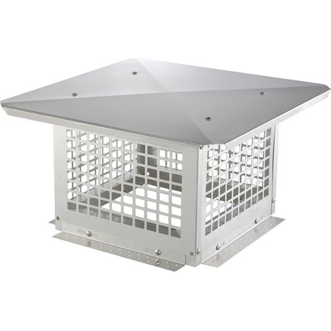 Mophorn – Chapeau de cheminée 305x305 mm – Acier inoxydable 304 – Protection anti-oiseaux et pare-vent – Installation facile avec accessoires