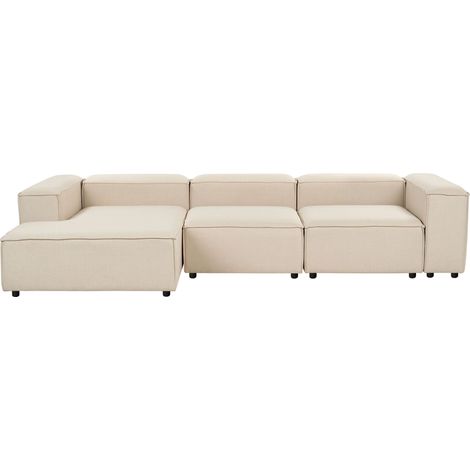 Modul Ecksofa 4-Sitzer ARDAL Stoff Beige rechtsseitig
