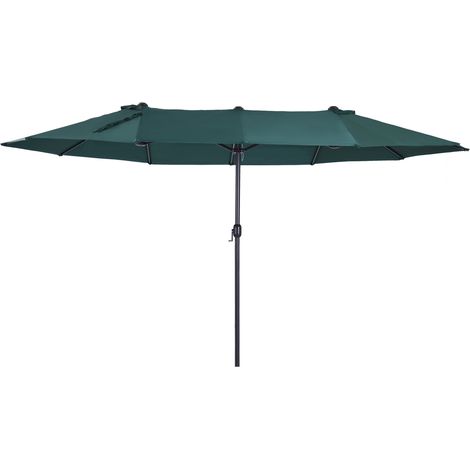 Parasol Double Manivelle 455x265x238 cm Vert Foncé