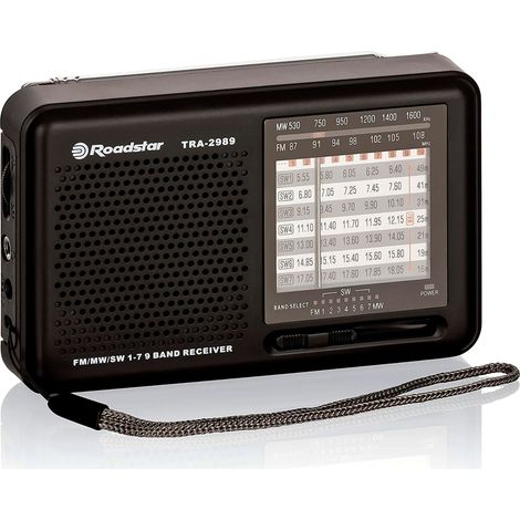 Roadstar TRA-2989 Radio Multibanda AM / FM / SW, Toma de auriculares, Portátil, Ligera Negro (1/5)