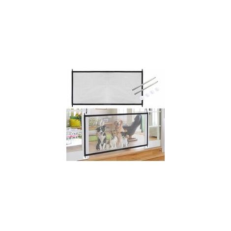 Barrière Chien En Maille Barrière De Sécurité Extensible Pour Chiens Enfants Barrière Filet Animaux Pliable Portable Barrière De Porte Escalier Chien Porte -Adélala (1/5)