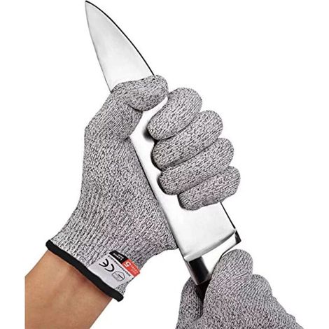 Guanti antitaglio, confezione da 2 - Protezione di livello 5 - Protezione contro i tagli quotidiani (cucina, fai da te) - Taglia L (1/4)