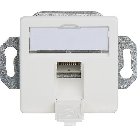 Anschlussdose AMJ45/B 8 K Unterputz 50 Cat.6A - Bodentankeinbau, 1xRJ45 - alpinweiß (1/2)