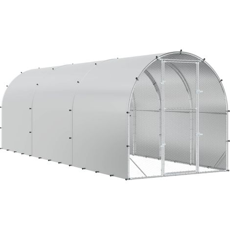 vidaXL Gallinero Plateado 600 x 200 x 200 cm Acero Galvanizado (1/2)