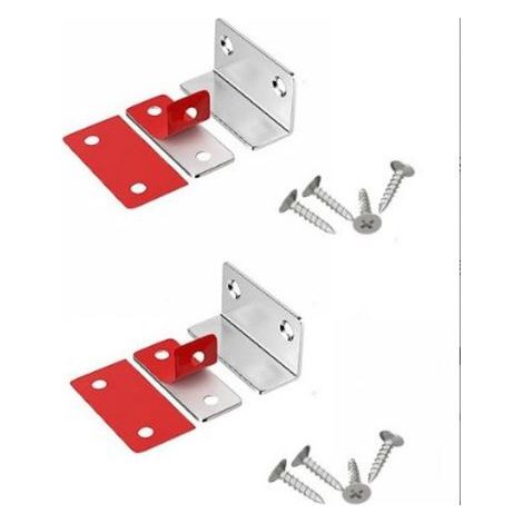 Lot de 2 loquets magnétiques pour armoire, fermetures magnétiques ultra fines en forme de L, loquet magnétique pour porte d'armoire, tiroir, adhésif pour fermeture de porte d'armoire de cuisin (1/5)