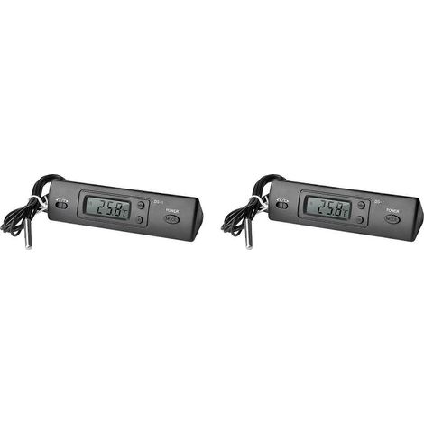 2 thermomètres de voiture DS-1 avec écran LCD, horloge °C/°F, capteur et contrôleur de température, thermostat intérieur/extérieur avec sonde. (1/5)