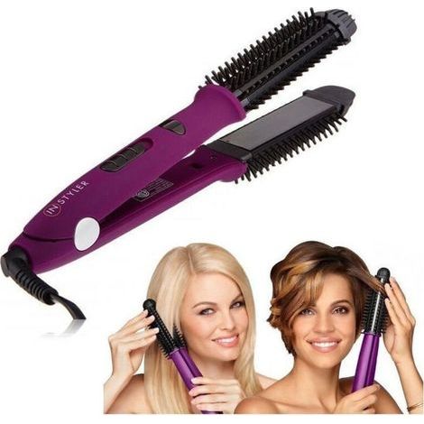 Elektrische Haarglättungsbürste: Glättet das Haar, kreiert Locken, Ionenwellen, 2-in-1-Styler (1/5)
