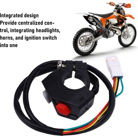Commutateur Intégré Phare et Klaxon pour Motocyclette 7811-107-0000 Poignée Commande Multifonction pour KTM Husaberg GasGas Interrupteur Moto (1/5)