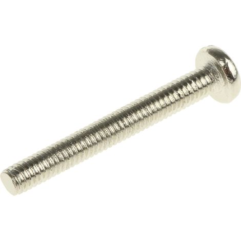 Vis à métaux RS PRO M2.5 à tête Cylindrique fendue en Laiton, 20mm ( Prix pour Sachet de 100 ) (1/2)