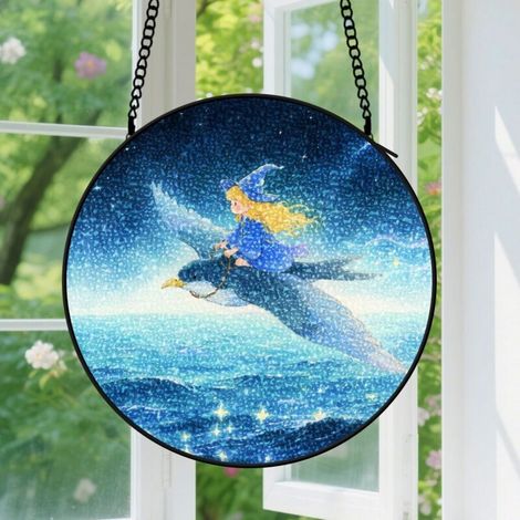 Capteur de Soleil en Vitrail Décoration Spirituelle pour Maison 9cm (1/4)