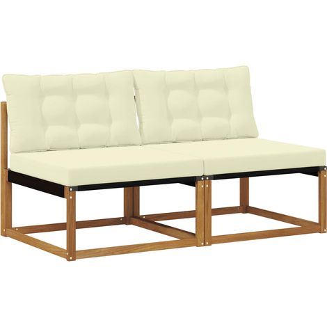 Maison Exclusive - 2 Stück Outdoor Mittelsofa Massives Akazienhol