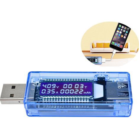 Medidor digital USB Charger Doctor - Multímetro digital USB para voltaje y corriente - Medición de potencia en tiempo real - Precisión de 0,01 V / 0,01 A - De 3,5 V a 7,0 V / De 0,0 A a 3,0 A - Paquet (1/5)