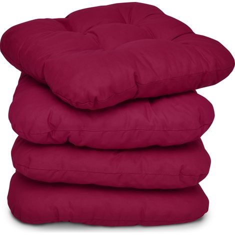 Set de 4 coussins d'assise Lisa rouge, 40x40x8cm