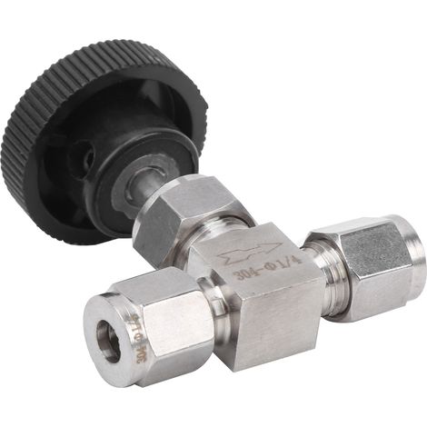 Vanne en acier inoxydable 304 à aiguille haute pression 2 voies pour eau, gaz et liquides Ф1/4 (1/5)