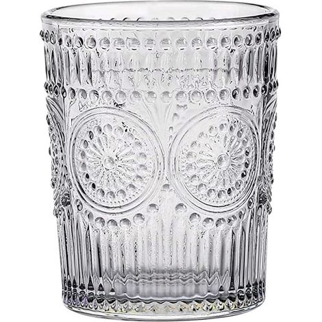 Verres à eau vintage 300 ml, verres romantiques, ensemble de verres pour jus, boissons, bière, cocktails (1/5)