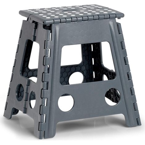 Tabouret Pliant en Plastique Anthracite Charge Max. 150 kg env. 38,5 x 31,5 x 39 cm (1/5)