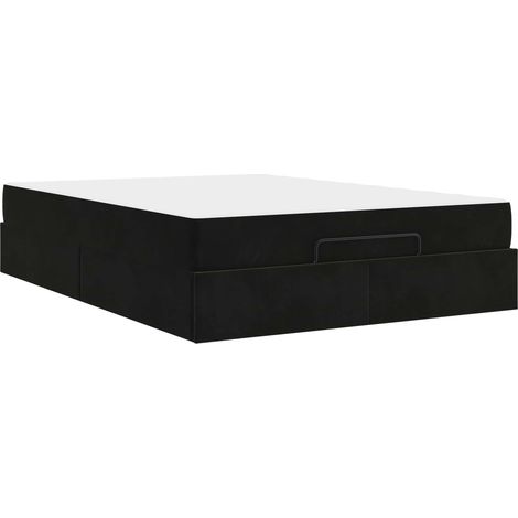 Maison Exclusive - Struttura letto con materasso 2 pz Nero Velluto (1/4)