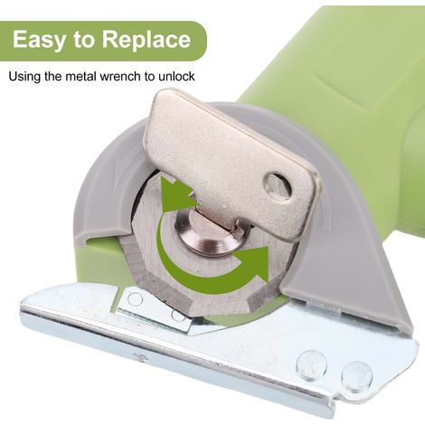 Ciseaux électriques sans fil en feutre, cuir, carton avec lame de rechange, capacité de coupe maximale de 6,5 mm pour projets faits à la main et applications industrielles, tapis en tissu vert (1/5)