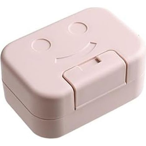 Boîte à Savon de Voyage, 1 Porte-Savons en Plastique étui à Savon Boite à Savon Portable avec Couvercle pour Salle de Bain Lavabo Voyage Rose (1/5)