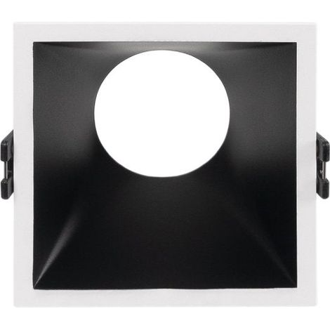 Aro Downlight Empotrable Cuadrado - Bajo UGR - Corte 85 X 85mm - Blanco Neutro - Blanco - Negro