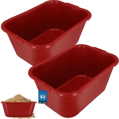KOTARBAU® Rechteckiger Gartenbau-Mörtelbehälter 55 l Rot 2er-Set