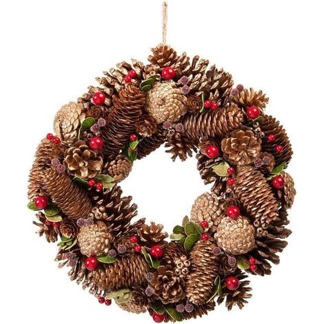 Gold Pinecone Wreath - 30cm (12) Diameter (P027747)