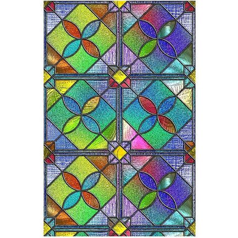 Film adhésif décoratif pour fenêtre en verre, 1 pièce, pour préserver l'intimité. (1/5)