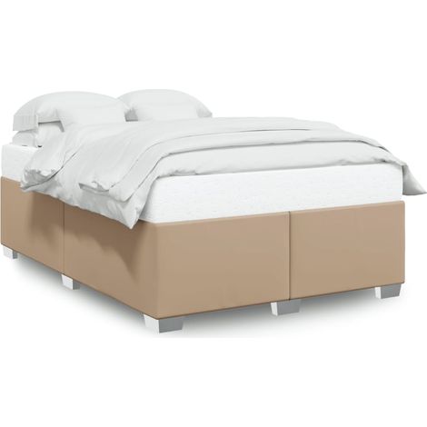 Lit double  Lit adulte  Cadre de lit sans matelas cappuccino 160x200 cm similicuir