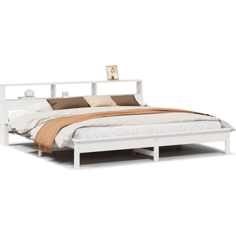 Maison Exclusive - Massivholzbett ohne Matratze Weiß 200x200 cm K (1/5)
