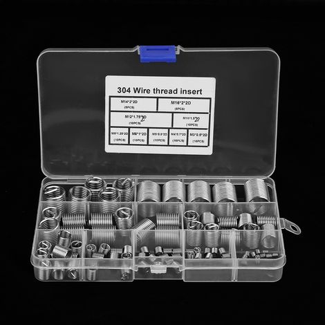 Kit de 80 filets rapportés hélicoïdaux en acier inoxydable SS304, M3 à M14, ressorts taraudés pour réparation de filetage (1/5)