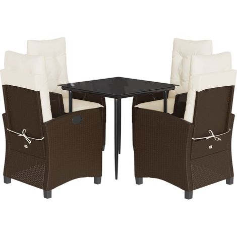 Maison Exclusive - Set comedor de jardín 5 piezas y cojines ratán (1/5)