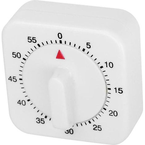 minuteur De Blanc352130cm Cuisine Analogique, Horloge Ufs, Rglable Jusqu' 60min, Mcanique, Sans Piles (1/5)