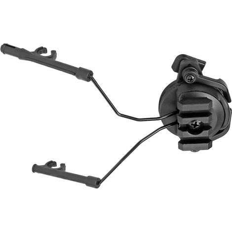 Adaptateur Rotatif Accessoire pour Casque Noir en Alliage et Nylon, Compatible Rail Rapide de 19-21mm pour Supports D'écouteurs de Sport (1/5)