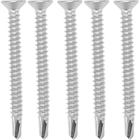 Vis à bois autoforeuses tête fraisée cruciforme, lot de 100 pièces, acier inoxydable 304, longueur nominale 50 mm, filetage M4.8-16 (commande par lot de 100) (1/5)