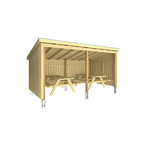kaiserkraft  Casetta con tavoli e panche Nordic  in legno  alt