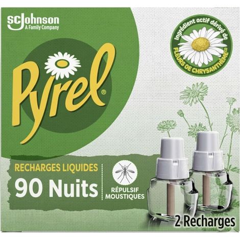 Recharge Diffuseur Electrique Liquide - Répulsif Moustiques 90 Nuits - Sans Parfum - 2 Recharges (1/5)
