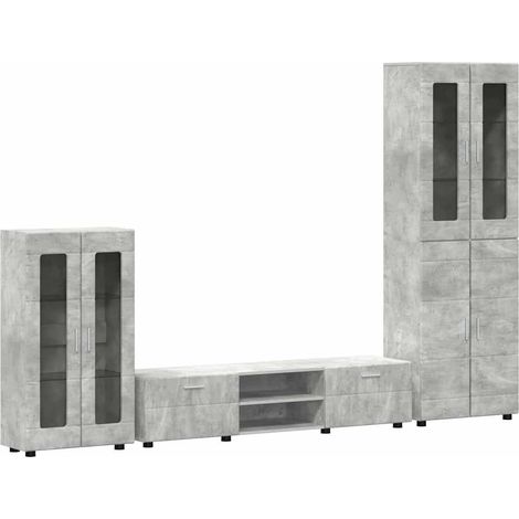 Maison Exclusive - Set mobile TV FLORIN 3 pcs Grigio cemento Legno multistrato