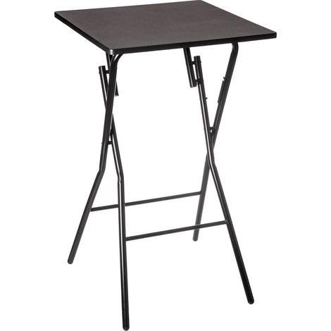5Five Simply Smart – Table de bar pliante 2 places noire 60x60cm – Hauteur 103cm – Métal et MDF – Rangement facile pour petits espaces (1/5)