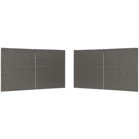 vidaXL Party Tent Sidewall 2 pcs Anthracite 400 x 195 cm PE and Steel
