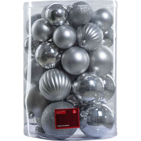 TrendLine Christbaumkugeln 34 Kugeln Ø Silber Weihnachtskugeln Weihnachten (1/3)