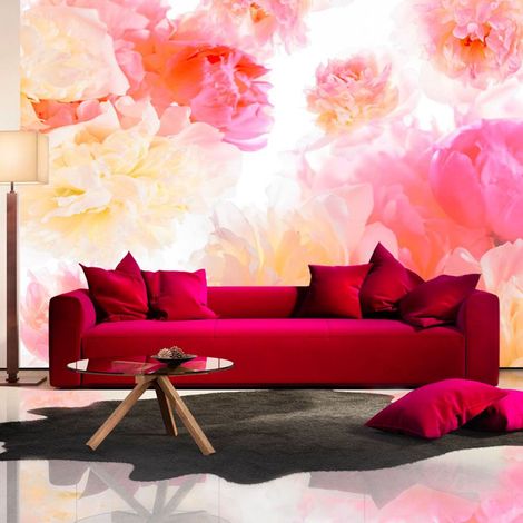 Papier peint pivoines pastel - 200 x 140 cm