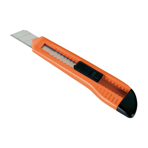 CUTTER LAME FRANGIBLE 9 MM AVEC GUIDE EN PLASTIQUE ALYCO ORANGE