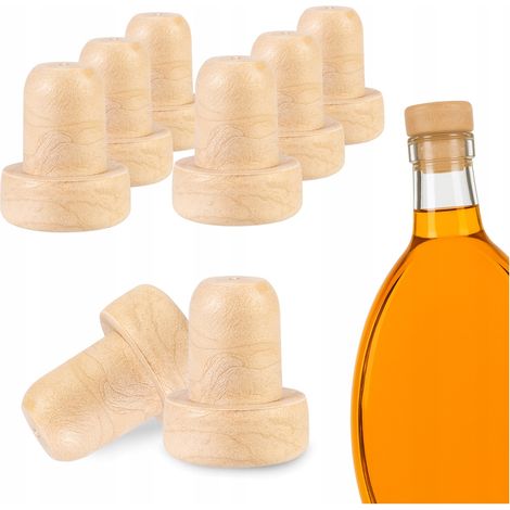 Juego de 10 tapones para botellas de vino de 16 mm con forma de hongo.