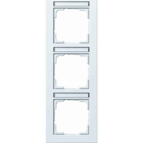 GIRA 110322 CADRE DE RECOUVREMENT 3  MOYEN AVEC PERPENDICULAIRE GIRA E2, PURE BLANC MAT