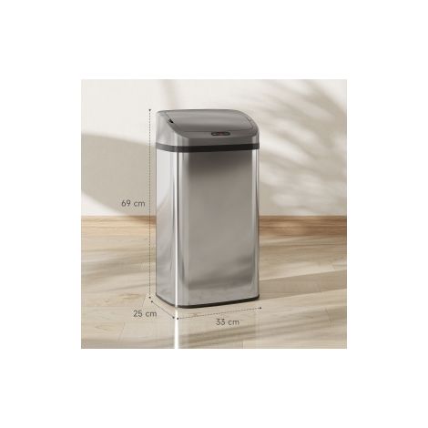 48-L-Küchen-Mülleimer mit Sensor, Edelstahl, automatische Öffnung, silber OKMYHOME (1/5)
