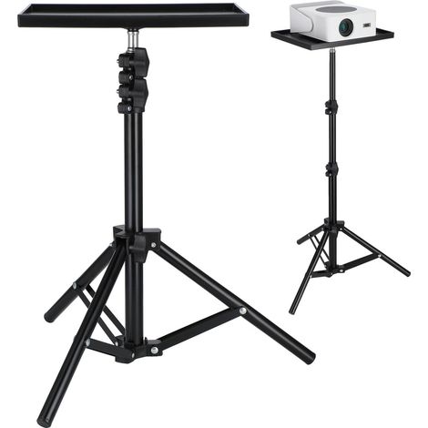 Support de projecteur réglable en hauteur jusqu'à 1 m, trépied avec étagère pour projecteur et ordinateur portable, support de projecteur portable pour home cinéma, bureau et présentations (1/5)