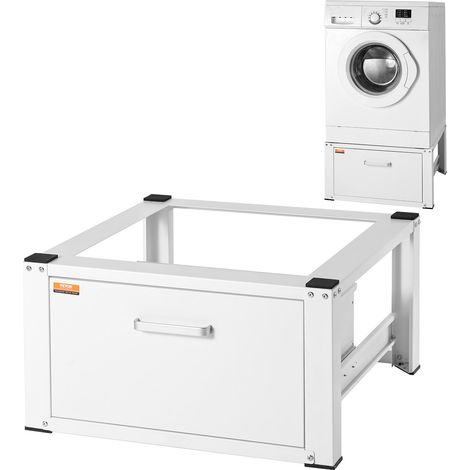 Socle universel pour machine à Laver 709 x 368 mm support pour lave-linge sécheuse, base multifonctionnelle robuste pour machine à laver avec tiroir et accessoires nombreux pour buanderie (1/5)