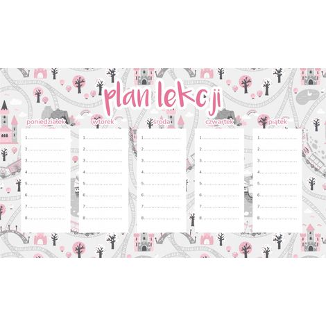 Piano di lezione magnetico per bambini Pink Kingdom 30x17,5 cm